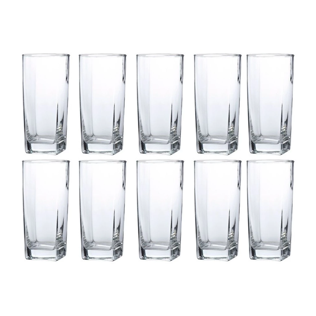 Copo de Vidro 320ml Transparente Texas Agua Suco 10Un