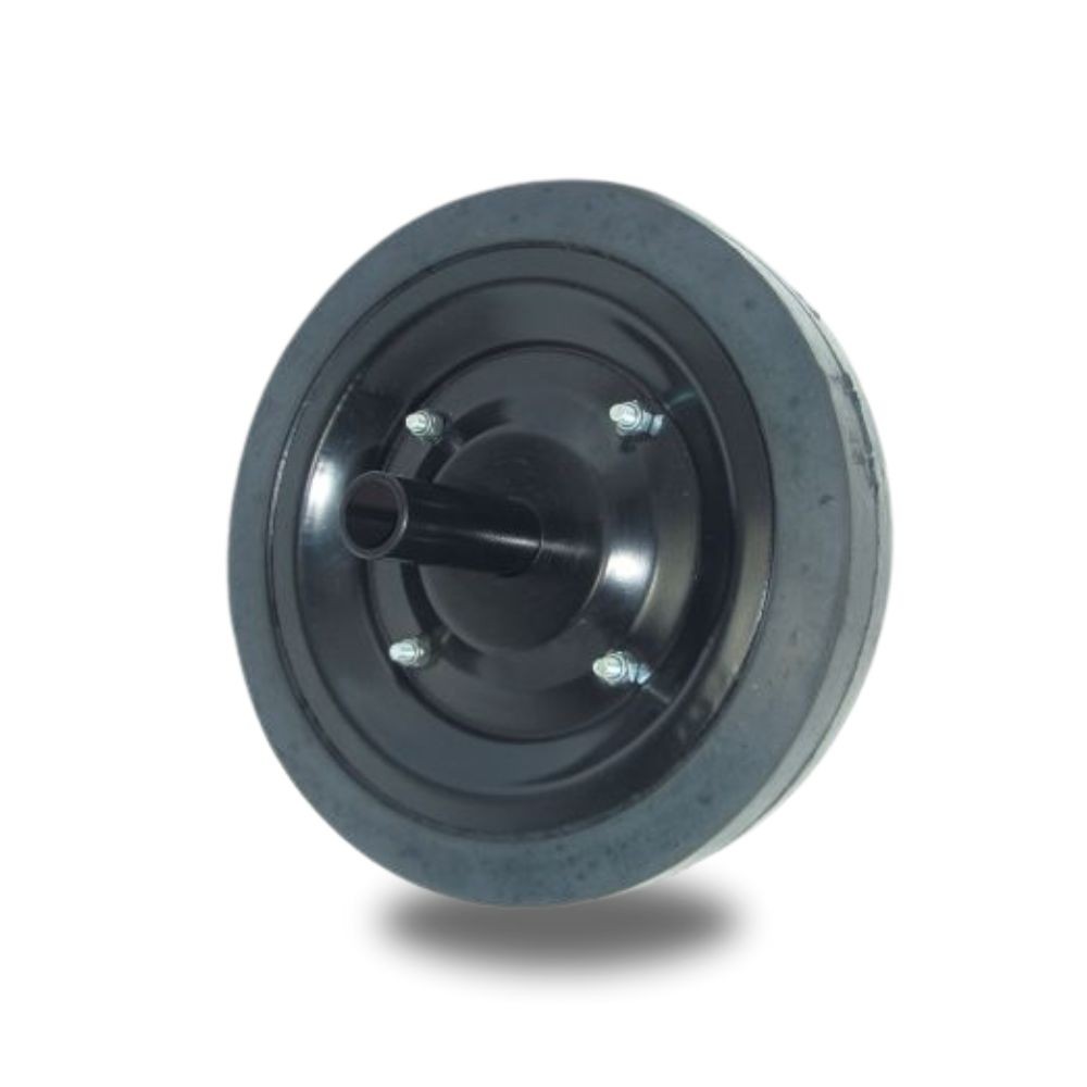 Roda 12'' (225x8'') Borracha Maciça Preta Reto e Tubo | Shopee Brasil
