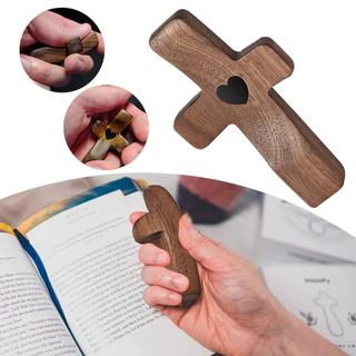 Fidget Cruzado De Madeira , Cruz Portátil De Nogueira Para Aliviar A Ansiedade , Minha Oração De Coração em Oferta na Shopee