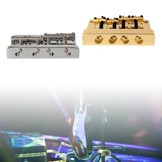 youn 4 Strings Bass Guitar Bridge Ponte Metálica Fixa Cauda Dura Parafusos Montagem Para Baixo Guitarra Elétrica