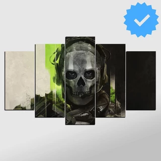 Quadros Decorativos 5 Peças Mosaico Jogo Call Of Duty Warzone Para Casa Sala Quarto Parede mdf