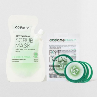 Kit Máscara Facial de Pepino + Máscara Para Área Dos Olhos de Pepino (2 Produtos)