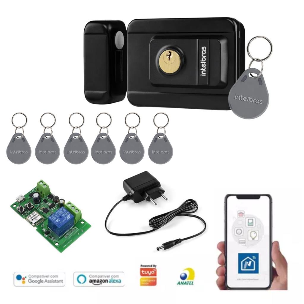 Kit Fechadura Intelbras FX 3000 MF com Leitor RFID, Automatizador Wi-Fi ...