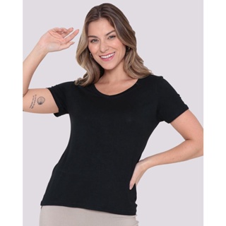 Blusa Feminina Gola V Preta