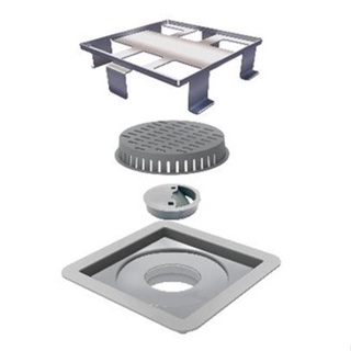 Elleve ralo linear Square tampa oculta 10x10 cm