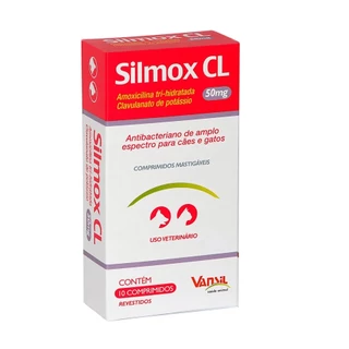 Antibacteriano Silmox Cl Para Cães E Gatos 50g 10 Comprimidos