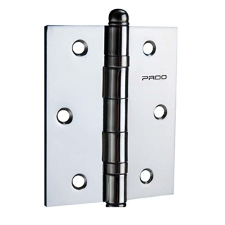 Dobradiça simples em aço carbono 7,6x8,8cm 3530 com rolamento 3 peças prata Pado