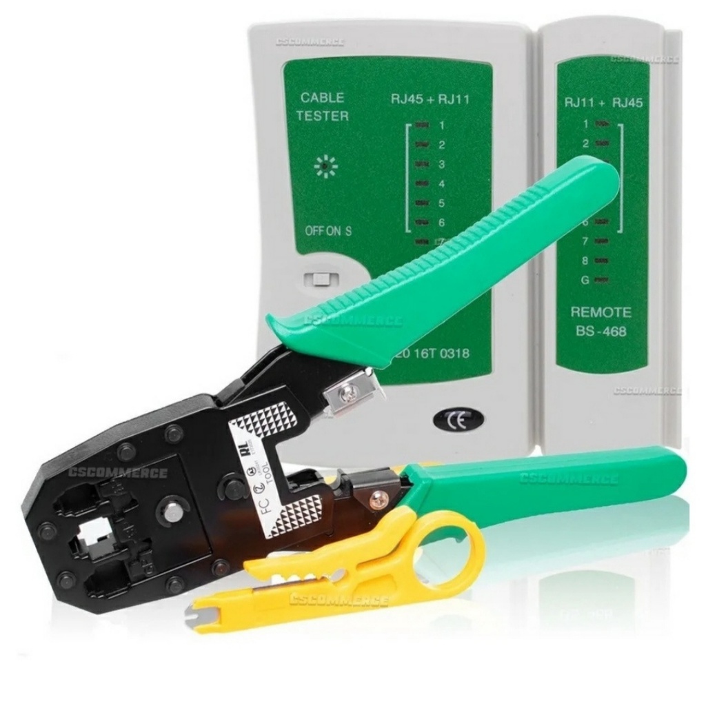 Kit Alicate De Crimpar Crimpagem E Testador De Cabo De Rede Rj45 ...