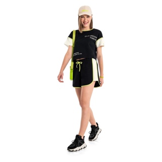 Conjunto Stay Original Forever com Blusa e Short em Moletom Gloss