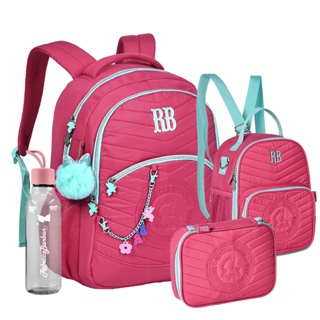Kit Mochila Estojo Lancheira Squeeze Rb Bolso Antifurto Oficial Feminina Adolescente Meninas Lancamento Rebecca Bonbon Clio
