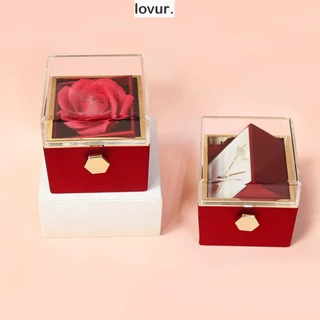 Caixa De Rosa LOVUR , Joias Giratória De Flor De Sabão Com Tampa Transparente , Anel Acrílico De Bolsa