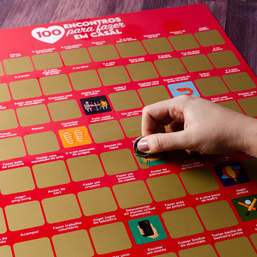 Pôster Raspadinha 100 Encontros entre Casal sem moldura - Decoração