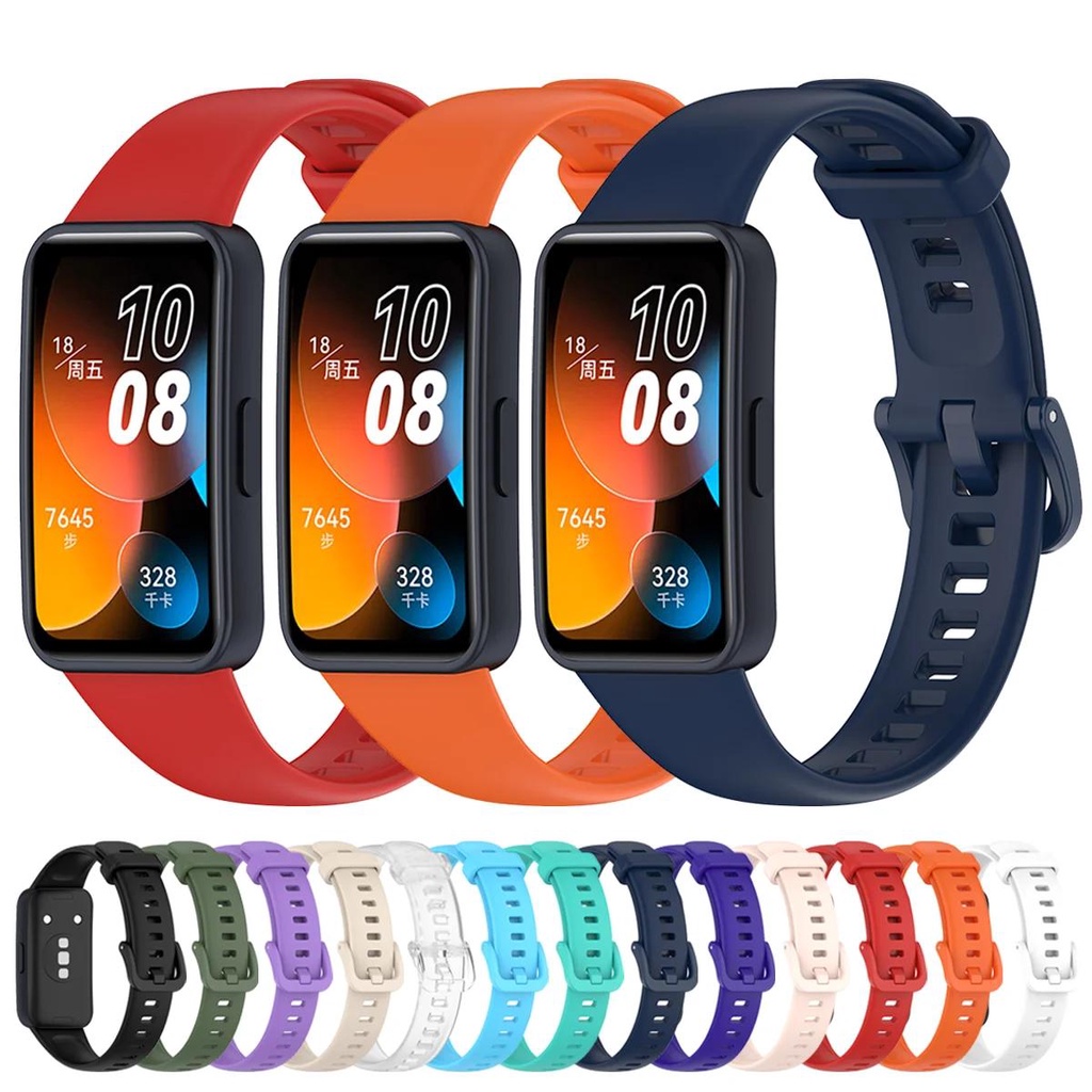 Para Pulseira Huawei Band 8 Silicone Strap Smart Watch Relógio De Alta Qualidade Substituição Esportiva À Prova D'água Colorida