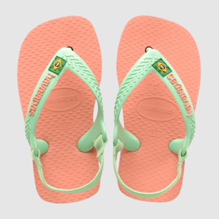 Chinelo Havaianas Baby Brasil Logo Rosa Seda