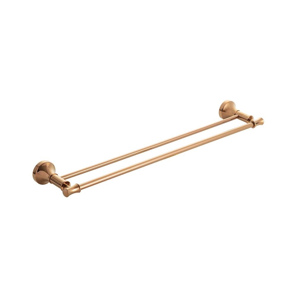 Porta Toalha de Banho Duplo Piranji Pingoo - Dourado Rose