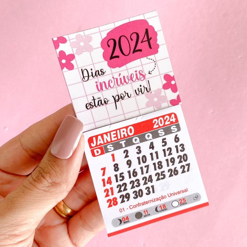 30 Mini Calendários 2024 com ímã - Mimo cliente/Lembrancinha | Shopee ...