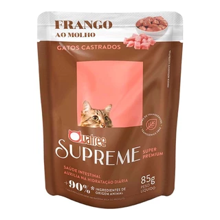 Ração Úmida Quatree Supreme Para Gatos Castrados Frango 85g em Oferta na Shopee