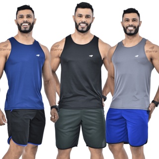 Kit 5 Camisetas Regatas Dry Fit Masculina long Premium Fitness para Treino e Academia