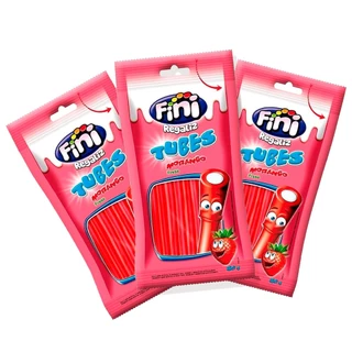 Kit Gelatina Fini Tubes Morango 12x80gr