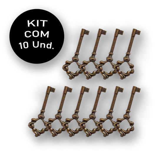KIT COM 10 CHAVES GORJE PARA GUARDA ROUPA MOD.3419