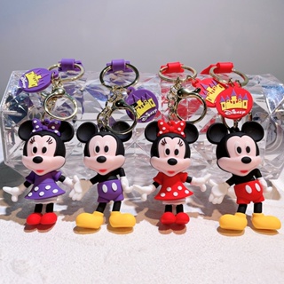 Chaveiro Mickey Minnie Porta-Chaves Cartoon Silicone Pingente Homem Mulher