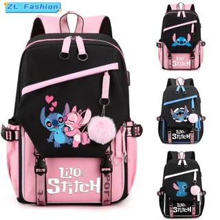 2024 Mochila STITCH De Grande Capacidade Para Meninos E Meninas , Resistente Durável Bolsa USB Computador À Prova D