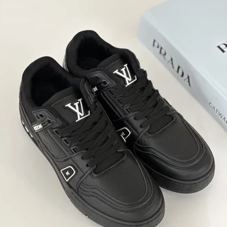 2024 Novo Estilo LV Trainer Baixo Maxl Chubby Ding Todos os Tênis Unisexo Preto Casual