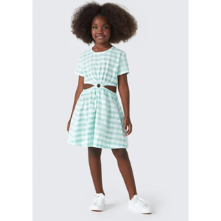 Vestido Infantil Manga Curta Em Xadrez Hering Kids