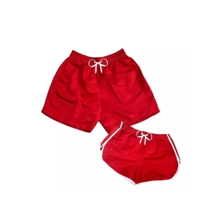Kit Short Moda Praia Casal Bermuda Mauricinho Promoção