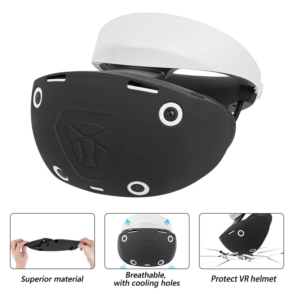 Capa Protetora + Capa Silicone 2 Caps Para Playstation Vr2 Psvr2 Preta ...