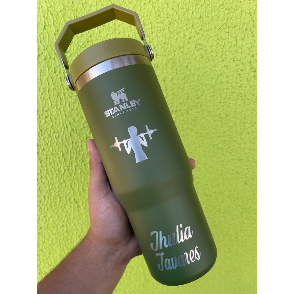 Garrafa Térmica COM SEU NOME 900ML tumblr Flip straw Stan copo caneca c/bico ENVIO SUPER RAPIDO