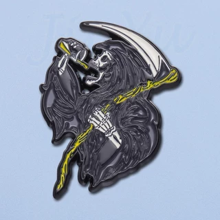 Death Sickle Skull Esmalte De Caveira Filmes De Horror De Alvejante Broches Fantasmas Alfinetes De Lapela Para Mochila Crachás Jóias De Moda Presentes