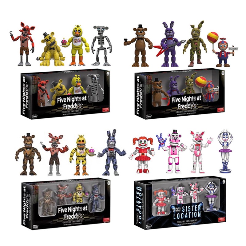 FNAF Game Pizzeria Simulator, boneco de 16 cm, Animatronics [Nightmare  Foxy/Bonnie/Fazbear/Chica] (Nightmare Freddy)