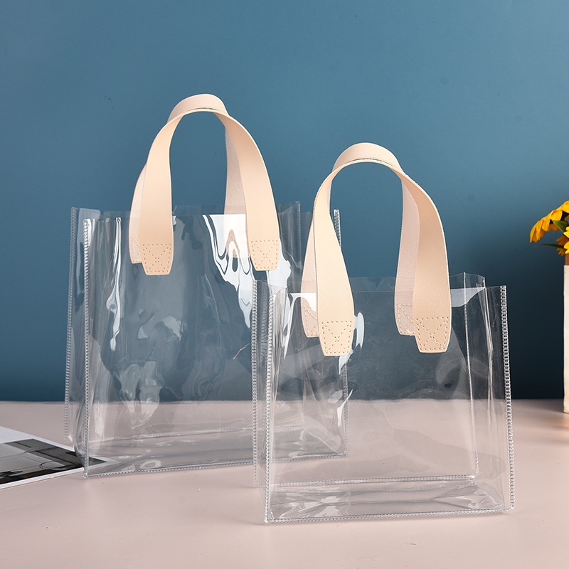 Saco De PVC Transparente Flores Tote Embalagem Para Compras Presente De ...