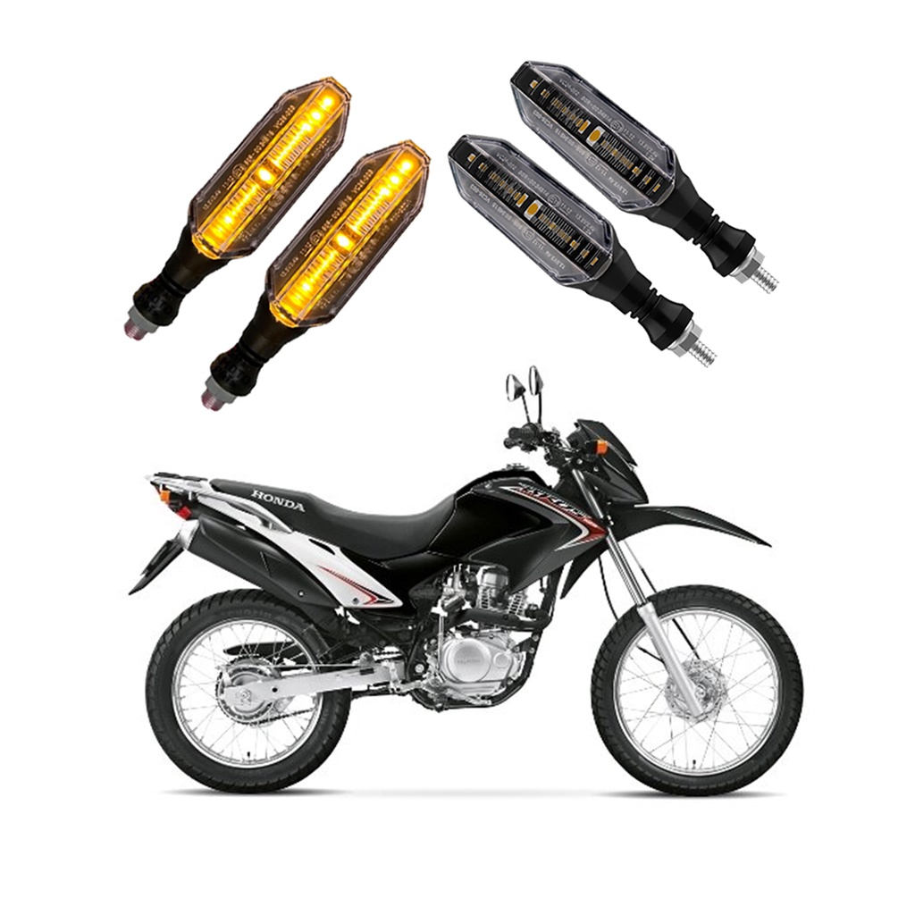 KIT 4 Seta Esportiva Pisca de Led Modelo P26 Para Moto Honda NXR 125 ...