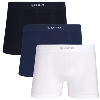 Kit 3 Cueca Boxer Masculino Lupo Modal Sem Costura Cós Elastico Micromodal Original 661