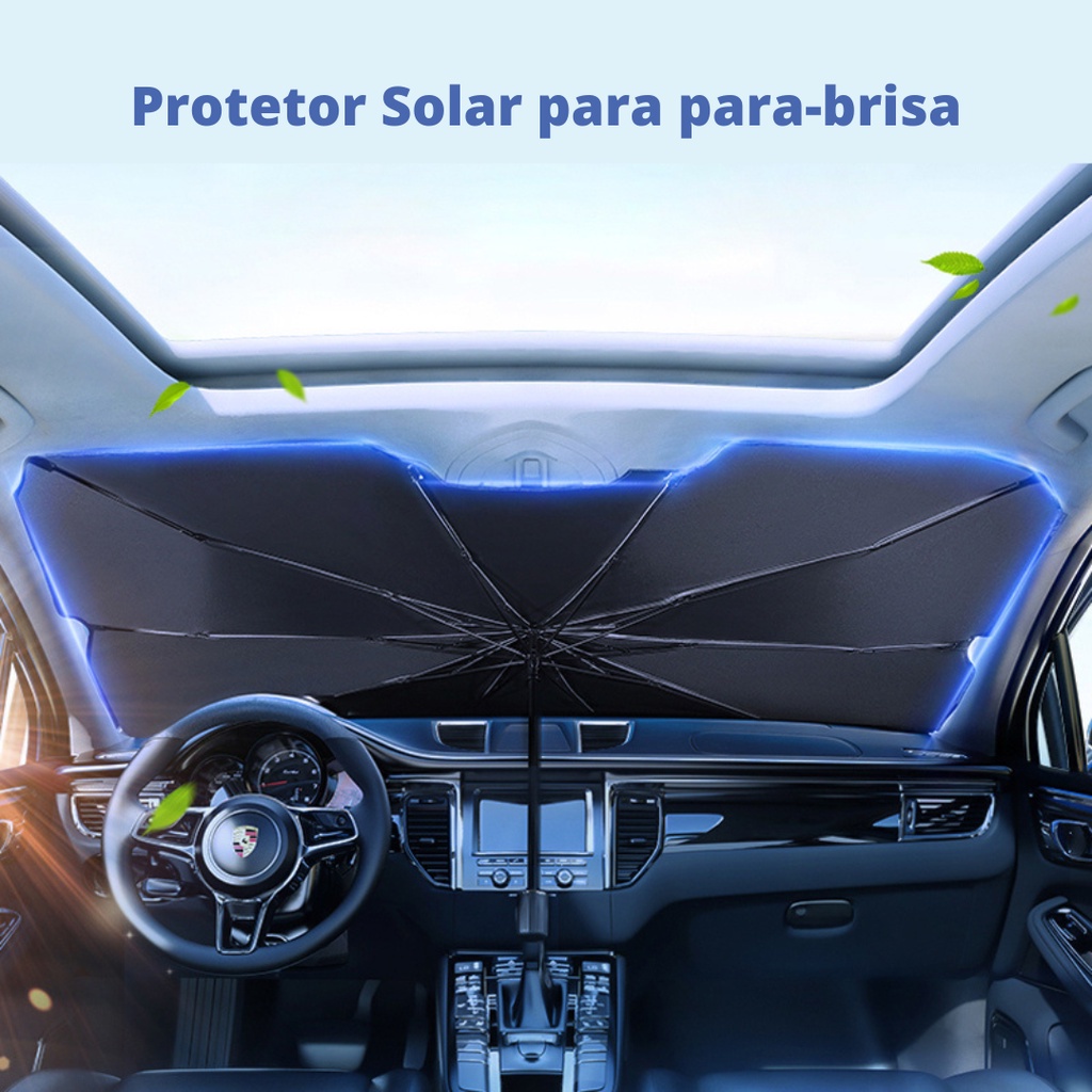Protetor Solar Parabrisa Parasol Carro Proteção Térmica Uv Quebra Sol Retrátil Guarda Chuva Carro Isolador Térmico