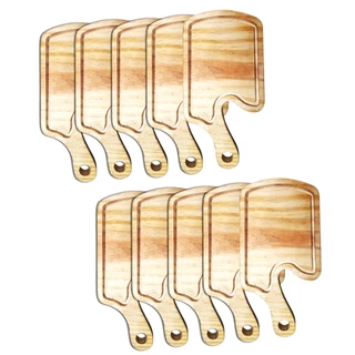 Kit 10 Tábua Para Hambúrguer Gourmet Madeira Pinus Rustica - CLARA