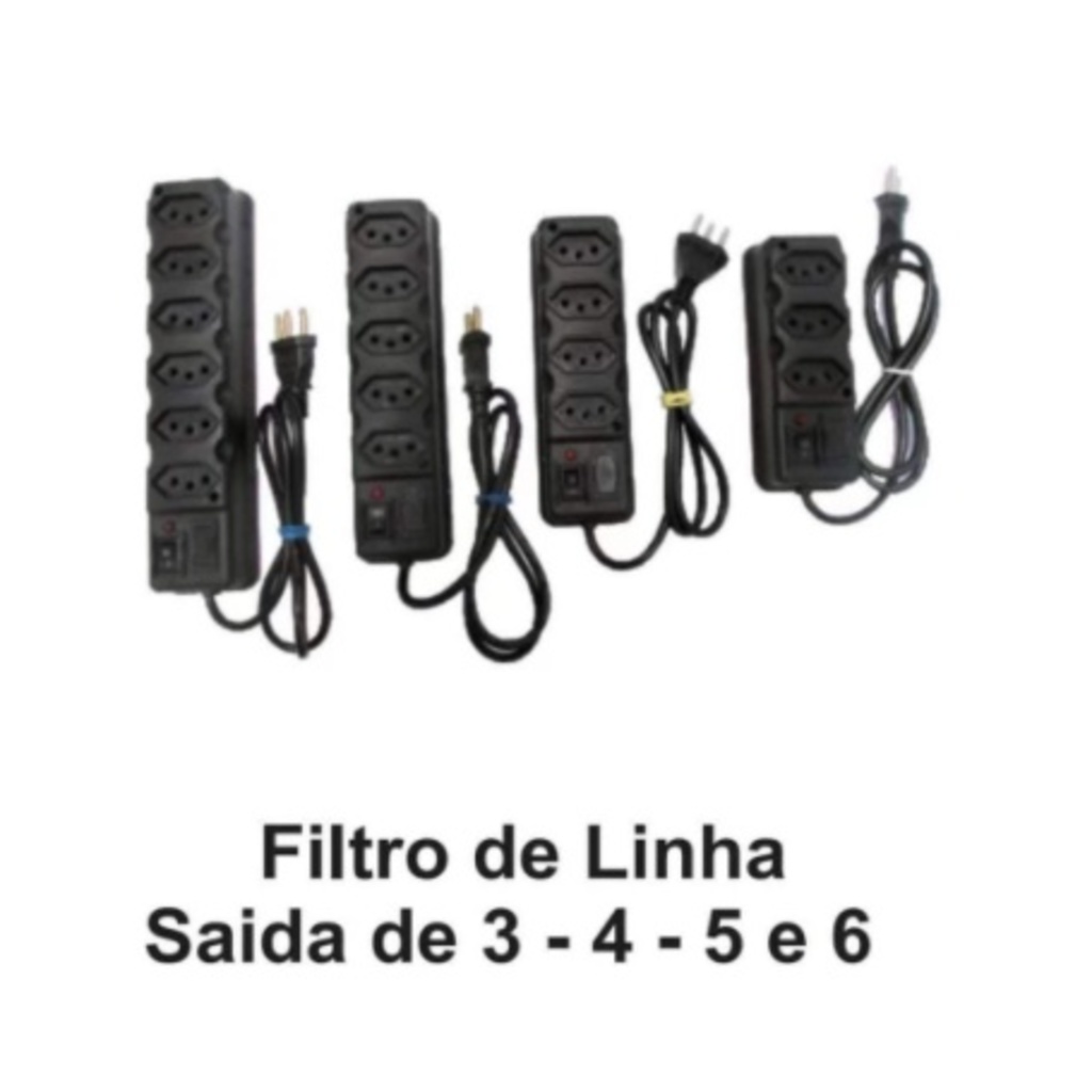 Filtro de Linha de Tomadas Régua Elétrica Ótima Qualidade Proteção P/ Tv Som Computador promocao SusStore