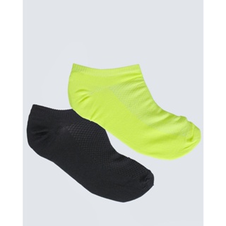 Kit Meia Feminina Invisível 2 Pares Fitter Amarelo Neon Preta
