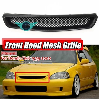 EK T-R Estilo Grelha De Corrida Para Honda Civic CX DX EX HX LX Tipo 1999-2000 Preto Brilhante