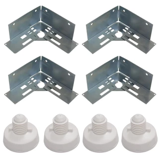 Kit 4 Salva Gabinete + Pé Nivelador Lavadora Roupa Universal