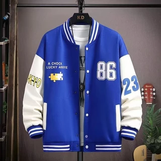 Jaqueta Varsity Para Homens Casaco Simples De Beisebol De Camada Única