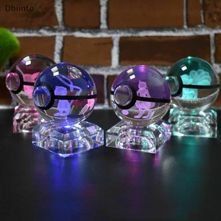 [Pokemon Crystal Ball 3D Toy Snorlax Mewtwo Pikachu Figuras Pokémon LED Light Em