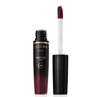 Batom matte Tint Glam Vinho Sublime Eudora em Oferta na Shopee