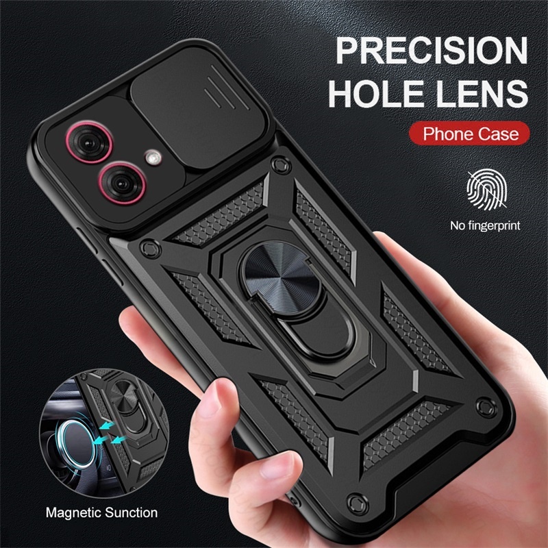 Capa Da Armadura Para Moto Motorola G84 G54 G 84 54 5G Câmera Push Pull Protect Anel Porta-Ímã À Prova De Choque Coque Motog84 Motog54 5G