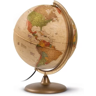 Globo Terrestre Vintage Discovery de 30cm - Abajur Decorativo