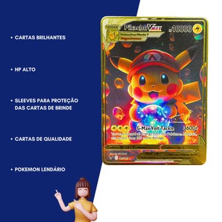 Carta Pokémon Em Metal - Pikachu Mario VMAX - Colecionável | Shopee Brasil