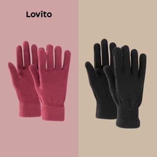 Lovito Luvas Básicas Lisas Casuais Para Mulheres LFA11714