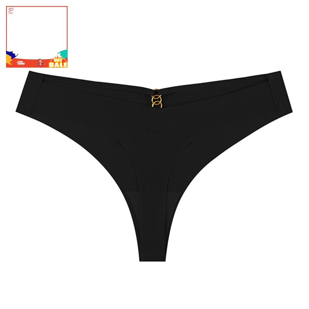 Women Seamless Thong Metal Hoop Decor Briefs High Waist Soft Breathable  Women's Panties with Hook Moisture-wicking Lady Underpants for Southeast